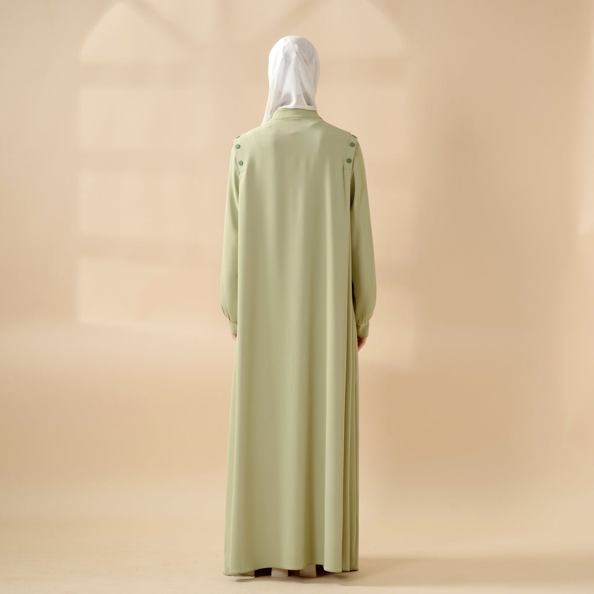 Macaron Color Shoulder Button Pullover Abaya (MA083) - Mariam's Collection