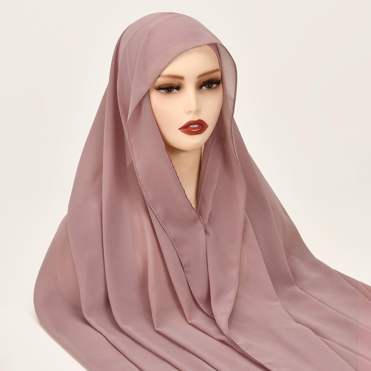 Magnetic Chiffon Instant Hijab | Easy - Wear Square Scarf with Anti - Slip Magnetic Closure(MH152) - Mariam's Collection