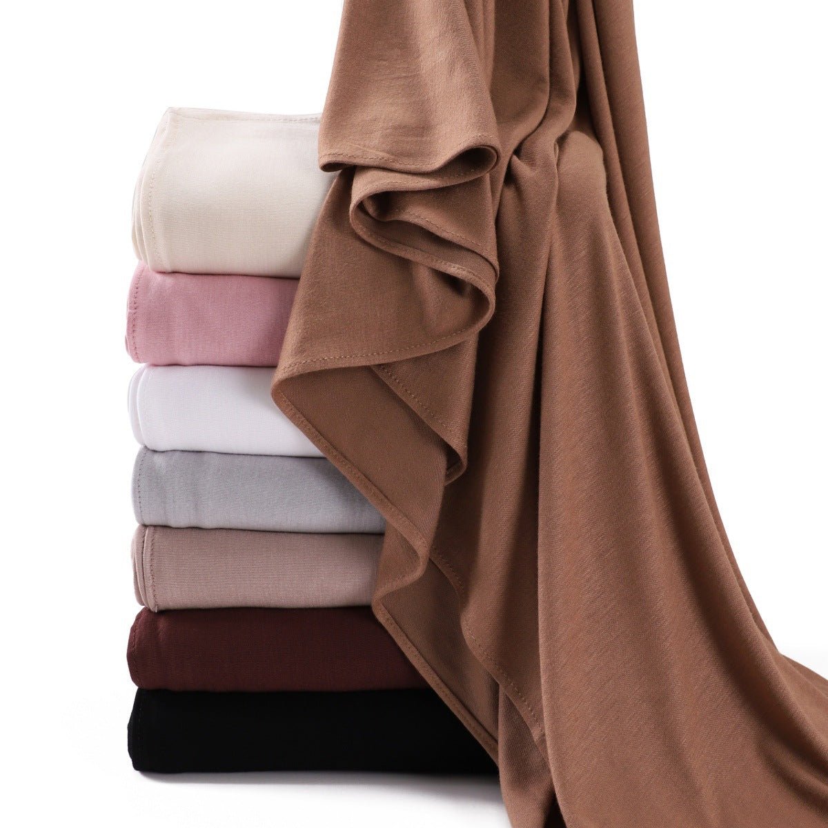 Mercerized Cotton Hijab Scarf - Breathable & Soft Modal Edge Wrap (MH121) - Mariam's Collection