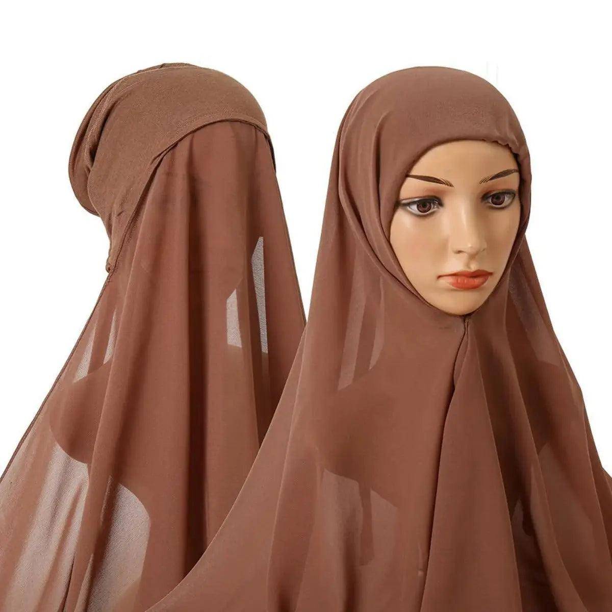 MH004 Chiffon Instant Hijab with Modal Undercap - Mariam's Collection