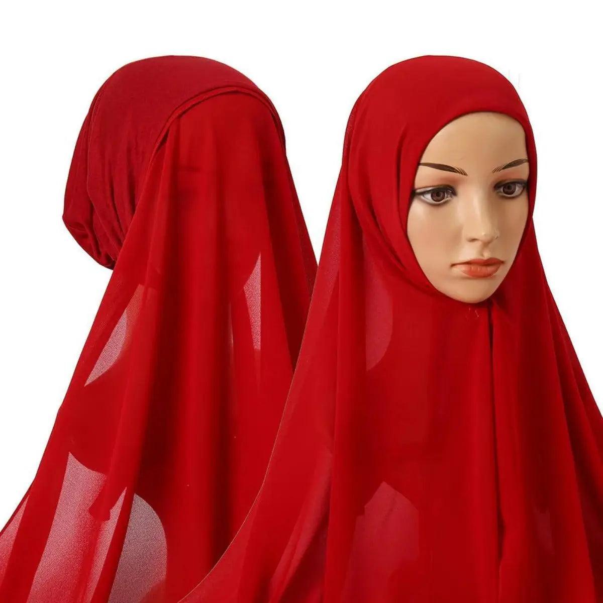 MH004 Chiffon Instant Hijab with Modal Undercap - Mariam's Collection