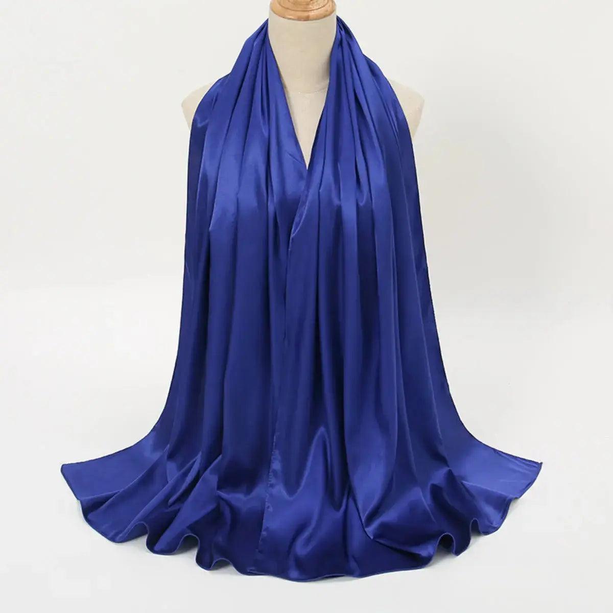 MH034 Solid Color Silk Satin Chiffon Scarf Fashion Soft Hijab - Mariam's Collection