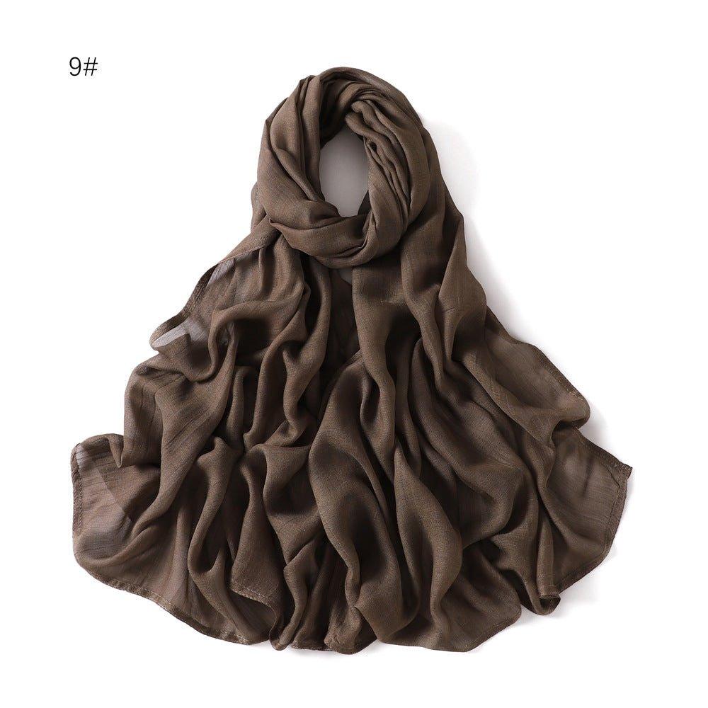 MH054 Rayon Solid Color Wide Brim Cotton Hijab - Mariam's Collection