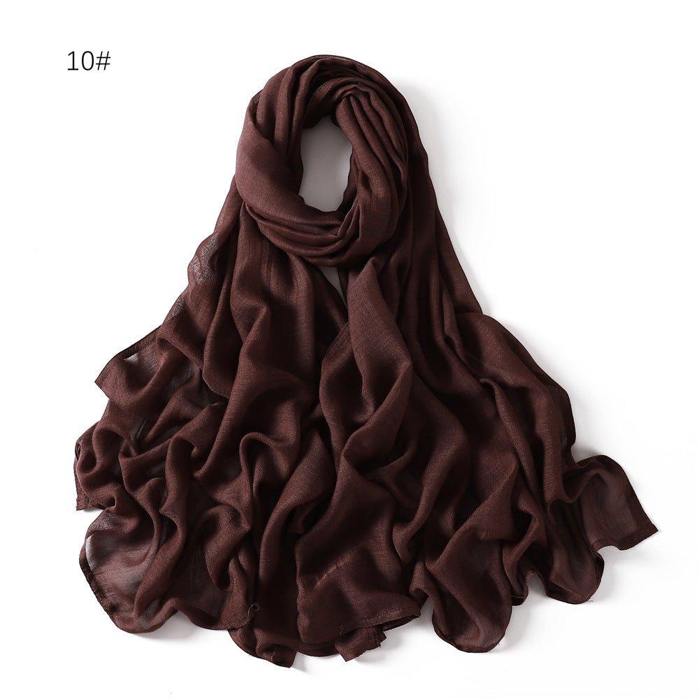 MH054 Rayon Solid Color Wide Brim Cotton Hijab - Mariam's Collection