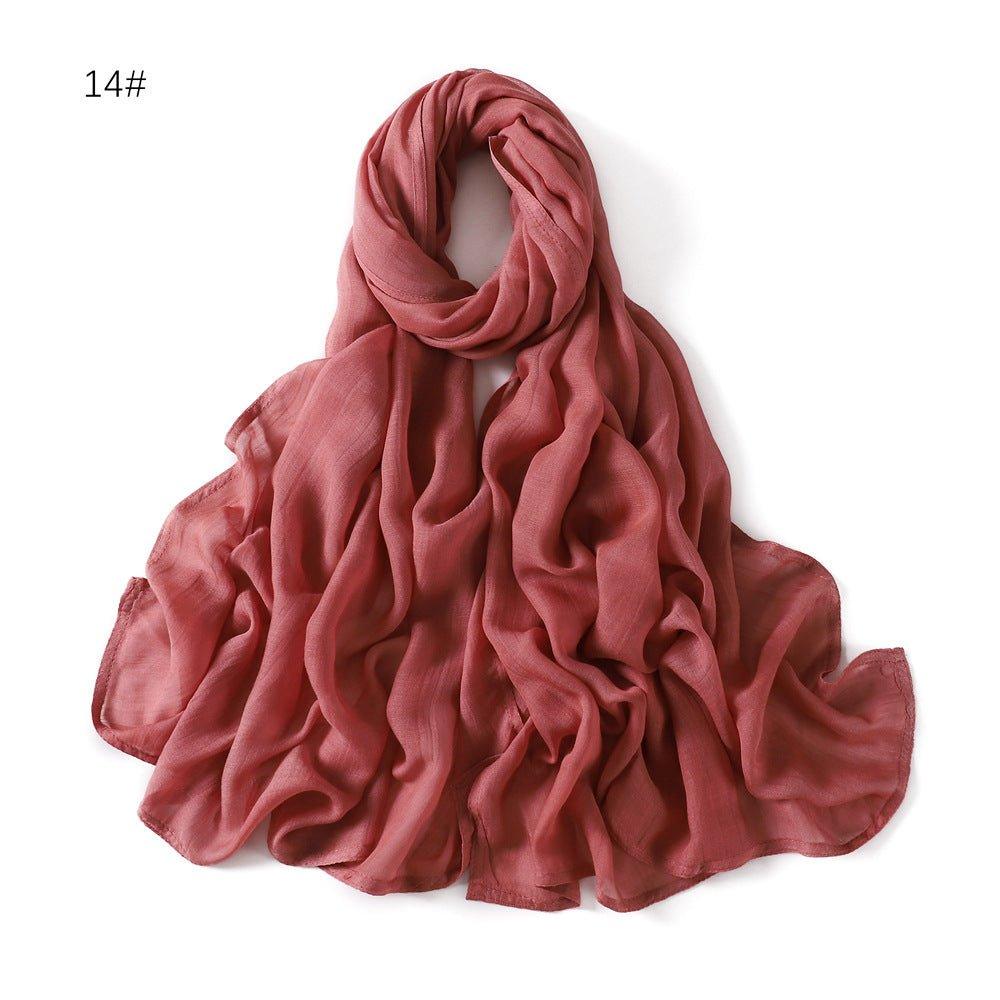 MH054 Rayon Solid Color Wide Brim Cotton Hijab - Mariam's Collection