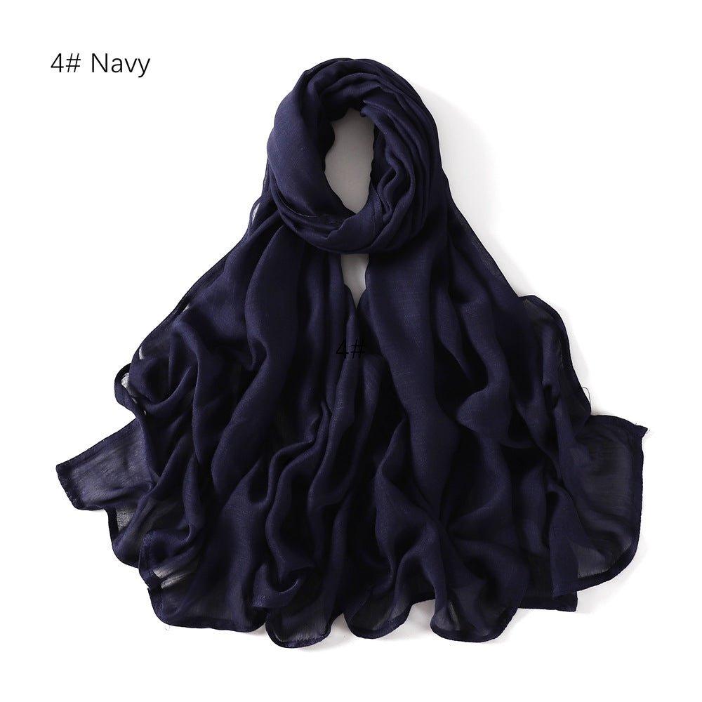 MH054 Rayon Solid Color Wide Brim Cotton Hijab - Mariam's Collection