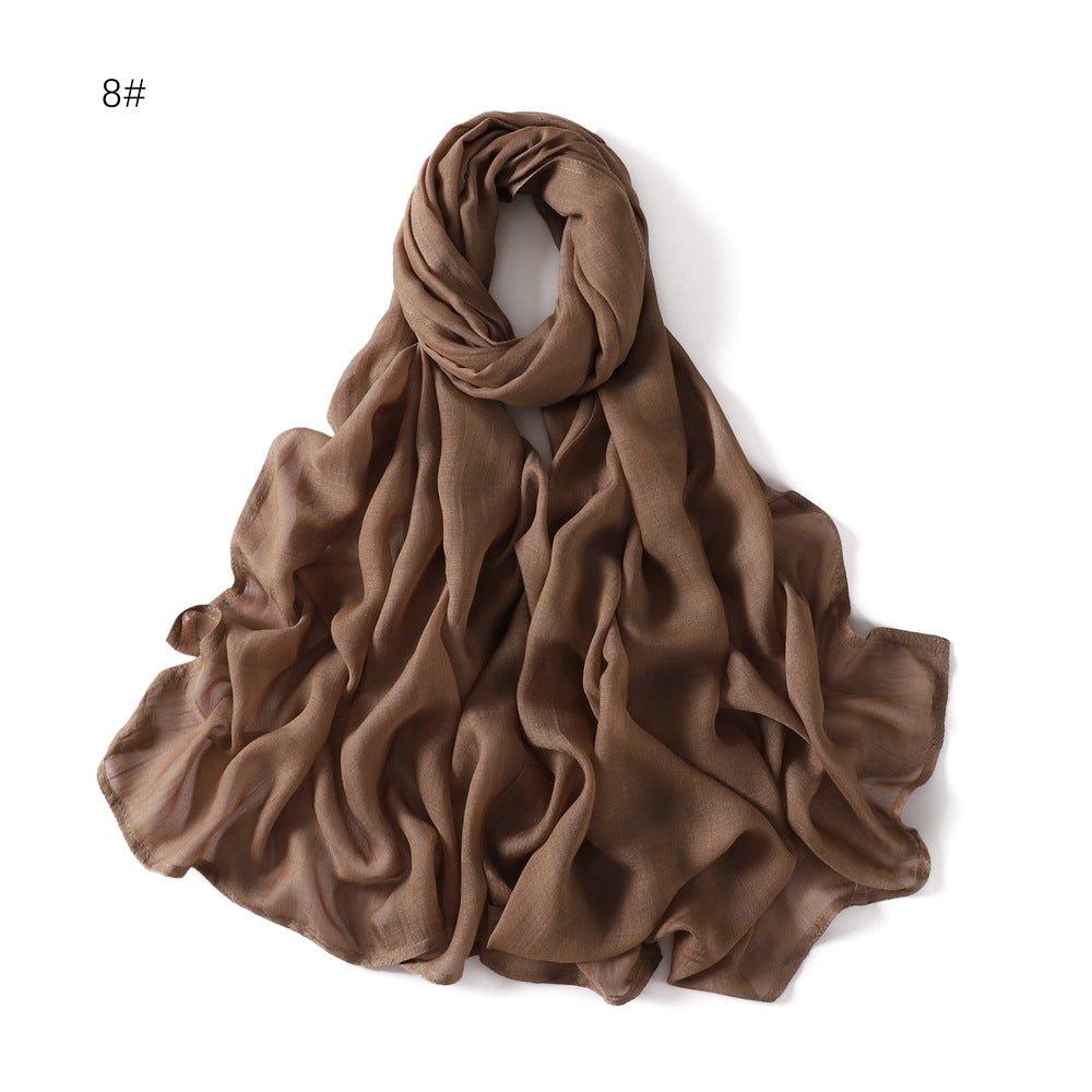 MH054 Rayon Solid Color Wide Brim Cotton Hijab - Mariam's Collection