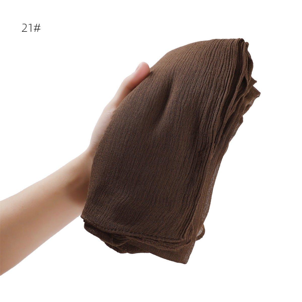 MH056 Simple Pleated Rayon Hijab - Mariam's Collection