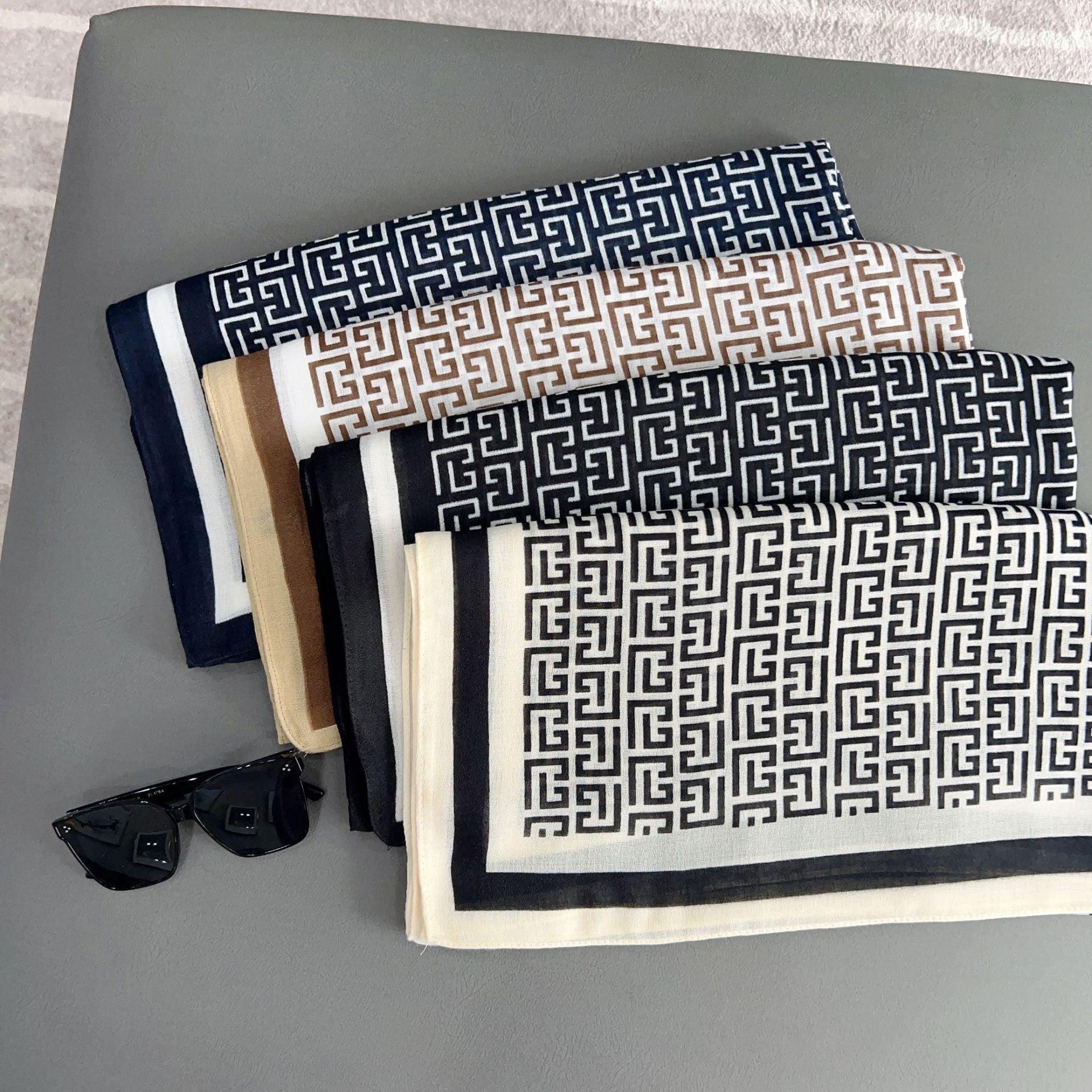 MH057 Lettered Rayon And Linen Hijab - Mariam's Collection