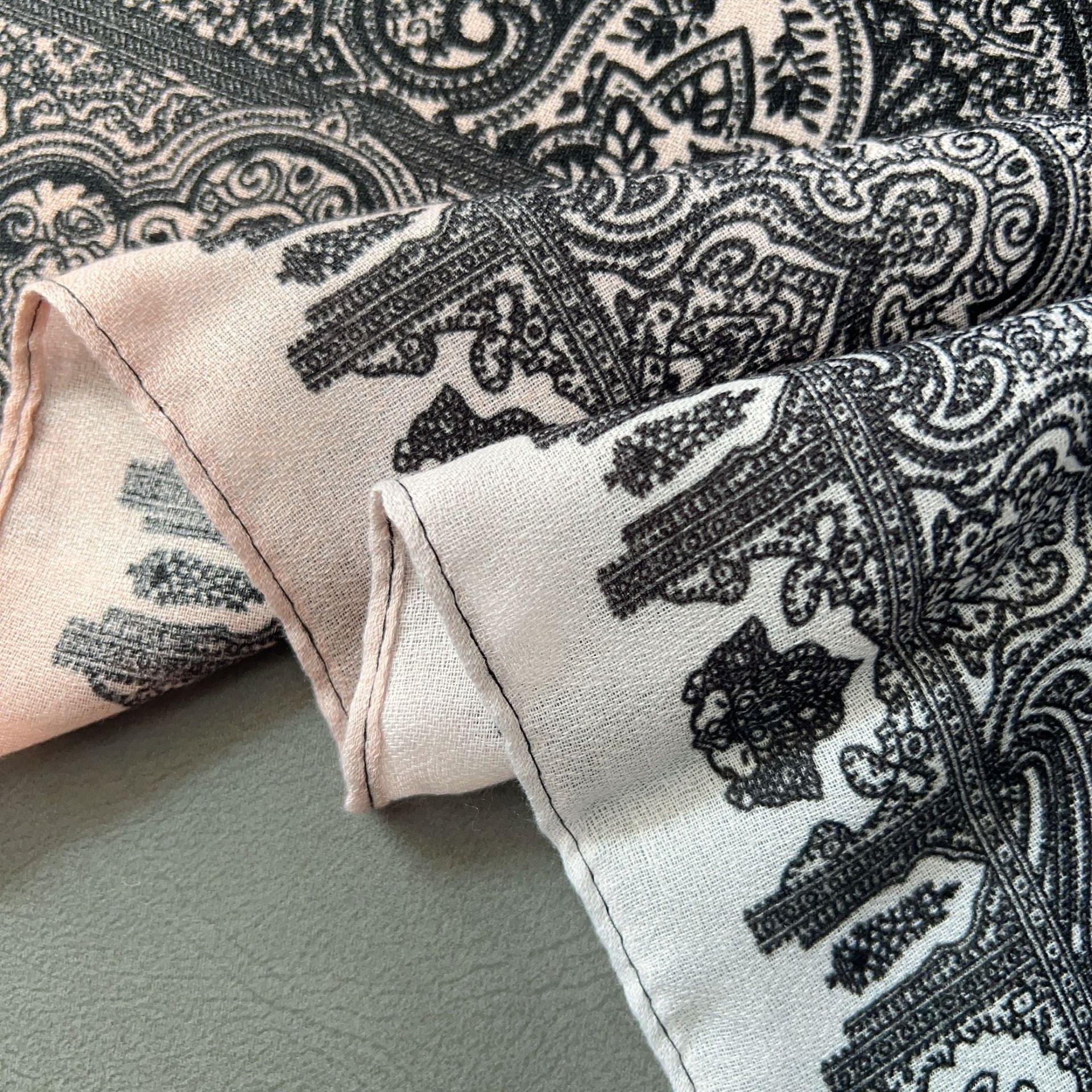 MH058 Cashew Printed Cotton And Linen Thin Hijab - Mariam's Collection