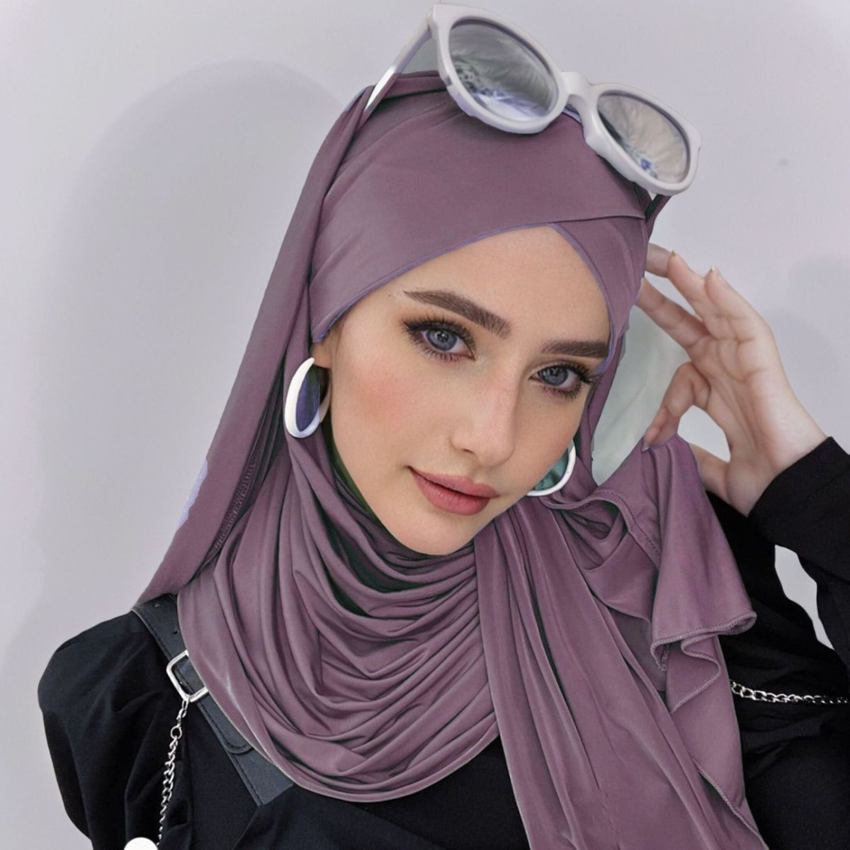 MH059 Solid Color Single Layer Cross Stretch Hijab - Mariam's Collection