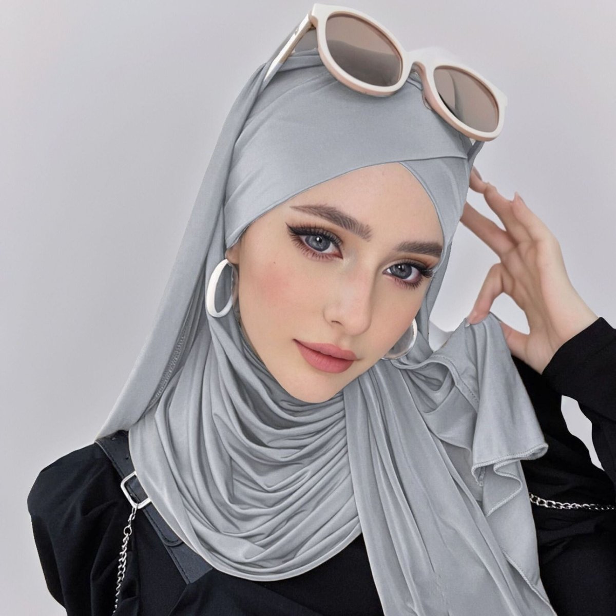 MH059 Solid Color Single Layer Cross Stretch Hijab - Mariam's Collection
