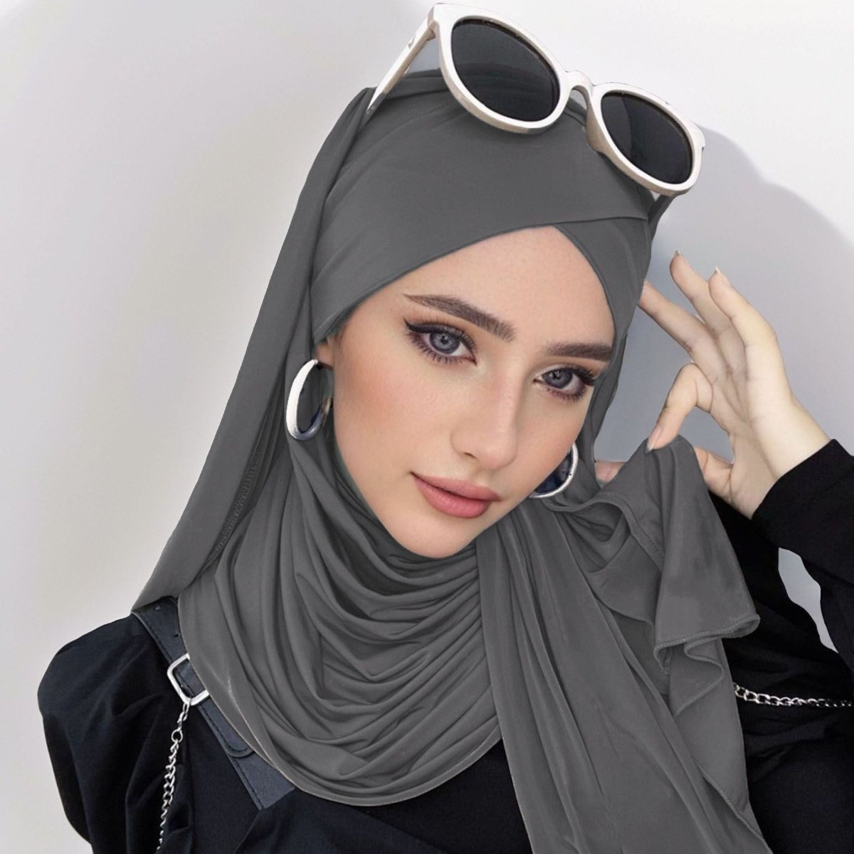 MH059 Solid Color Single Layer Cross Stretch Hijab - Mariam's Collection