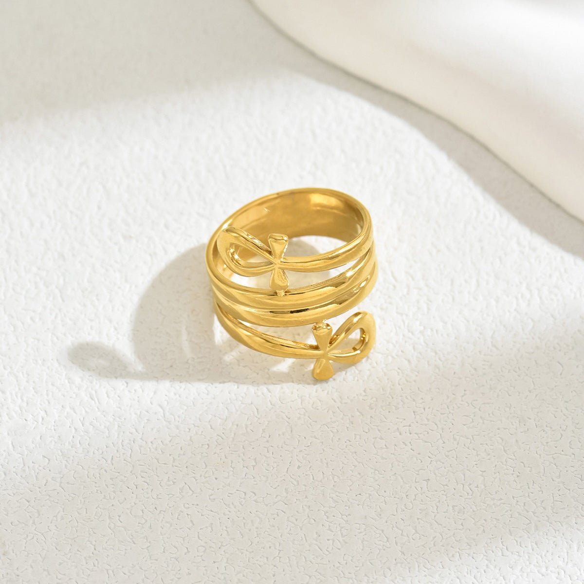 Minimalist Bow Design Statement Ring (MAC411) - Mariam's Collection