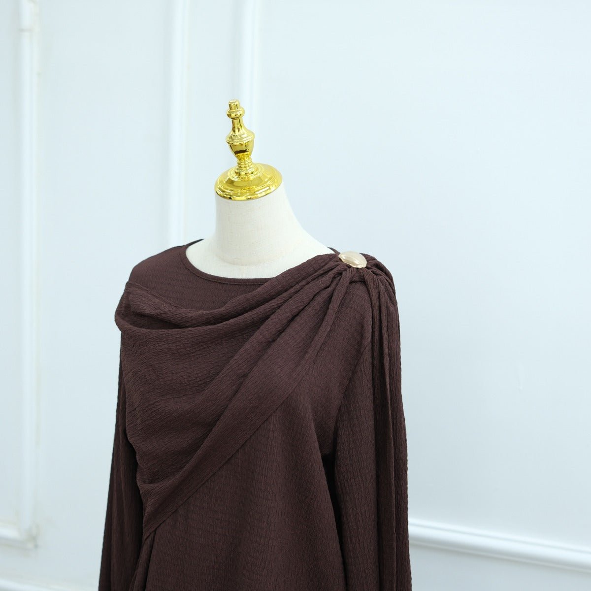 Minimalist Luxury Modest Lounge Two - Piece Set | Asymmetrical Cardigan & Wide - Leg Pants. (MS093) - Mariam's Collection