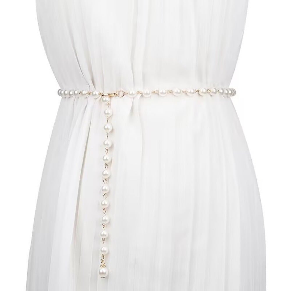 Minimalist Pearl Draped Waist Chain (MAC351) - Mariam's Collection
