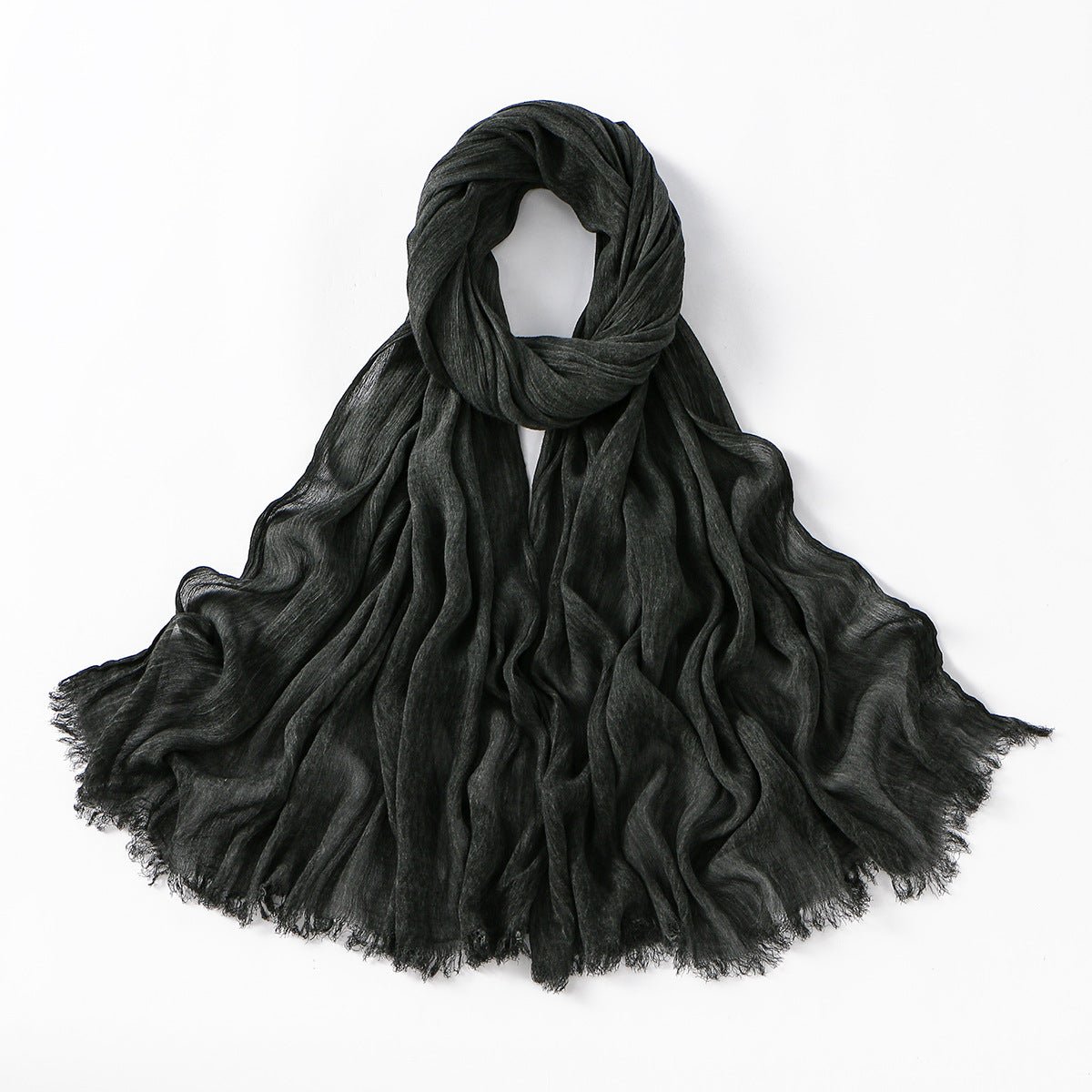 Minimalist Solid Color Pleated Hijab (MH184) - Mariam's Collection