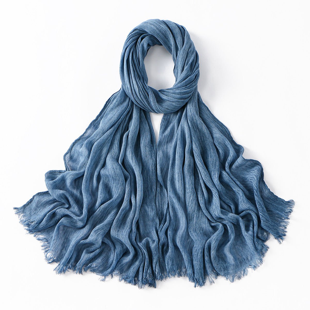 Minimalist Solid Color Pleated Hijab (MH184) - Mariam's Collection