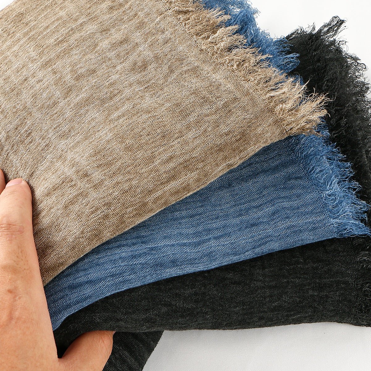 Minimalist Solid Color Pleated Hijab (MH184) - Mariam's Collection