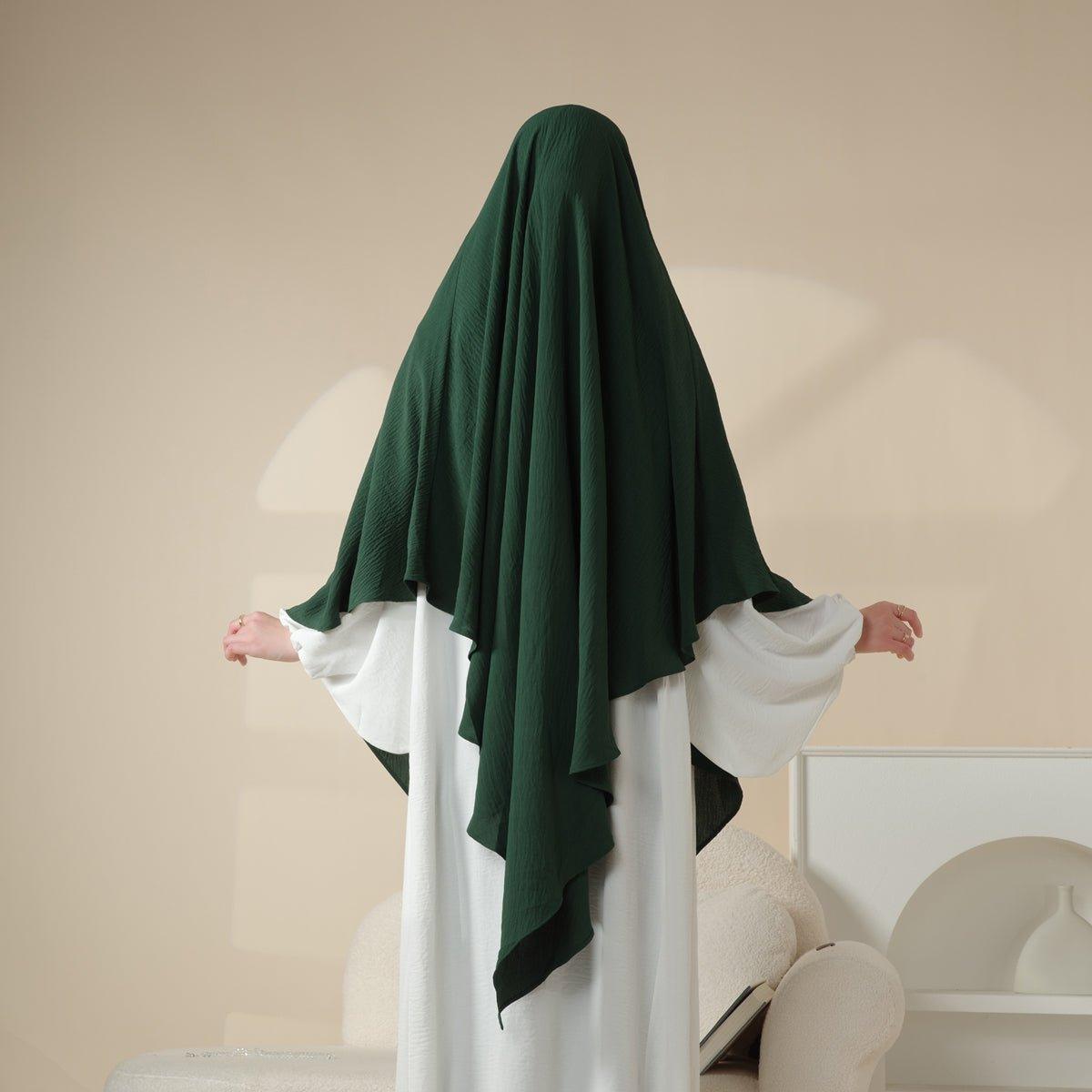 MK005 Crepe One Layer Khimar - Mariam's Collection