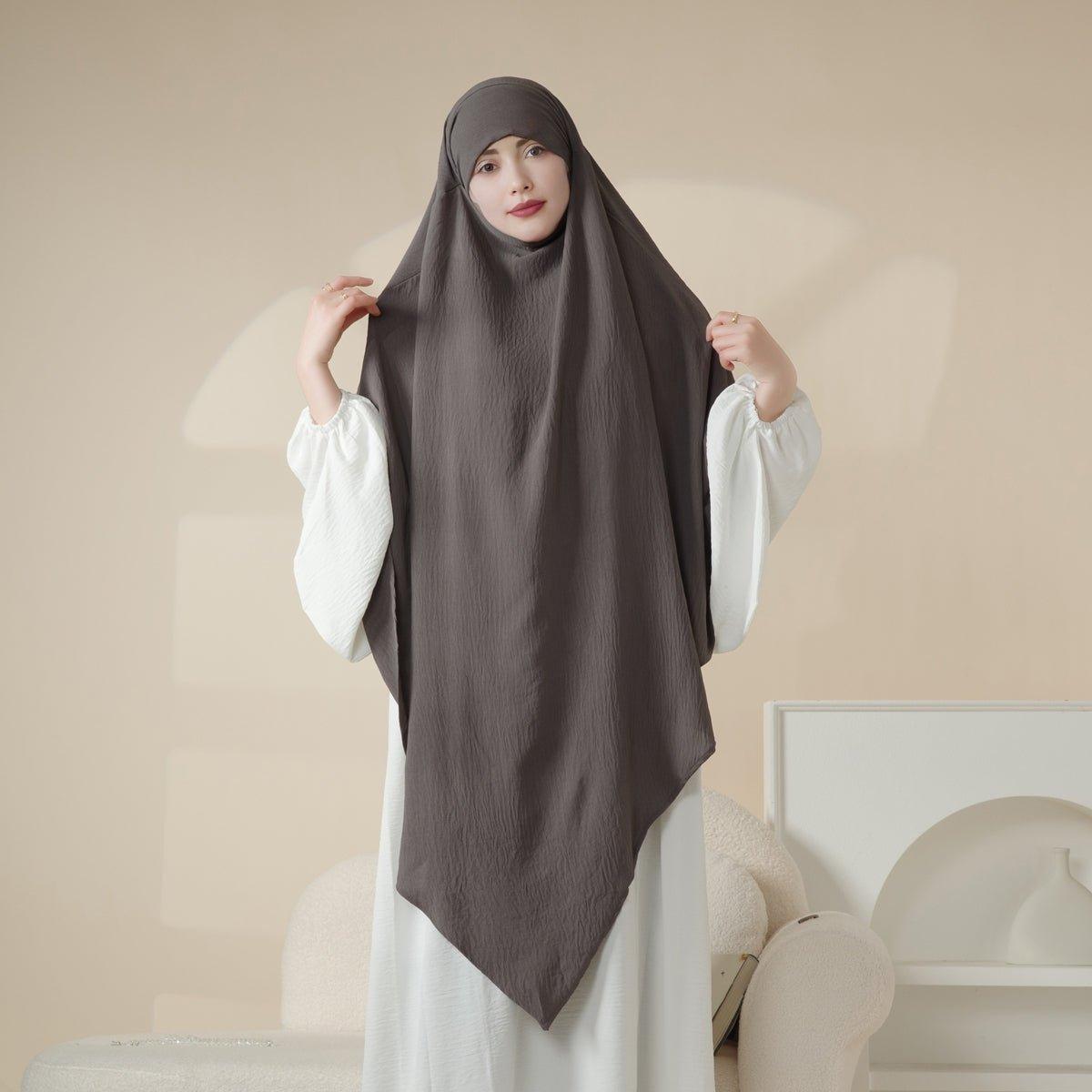 MK005 Crepe One Layer Khimar - Mariam's Collection