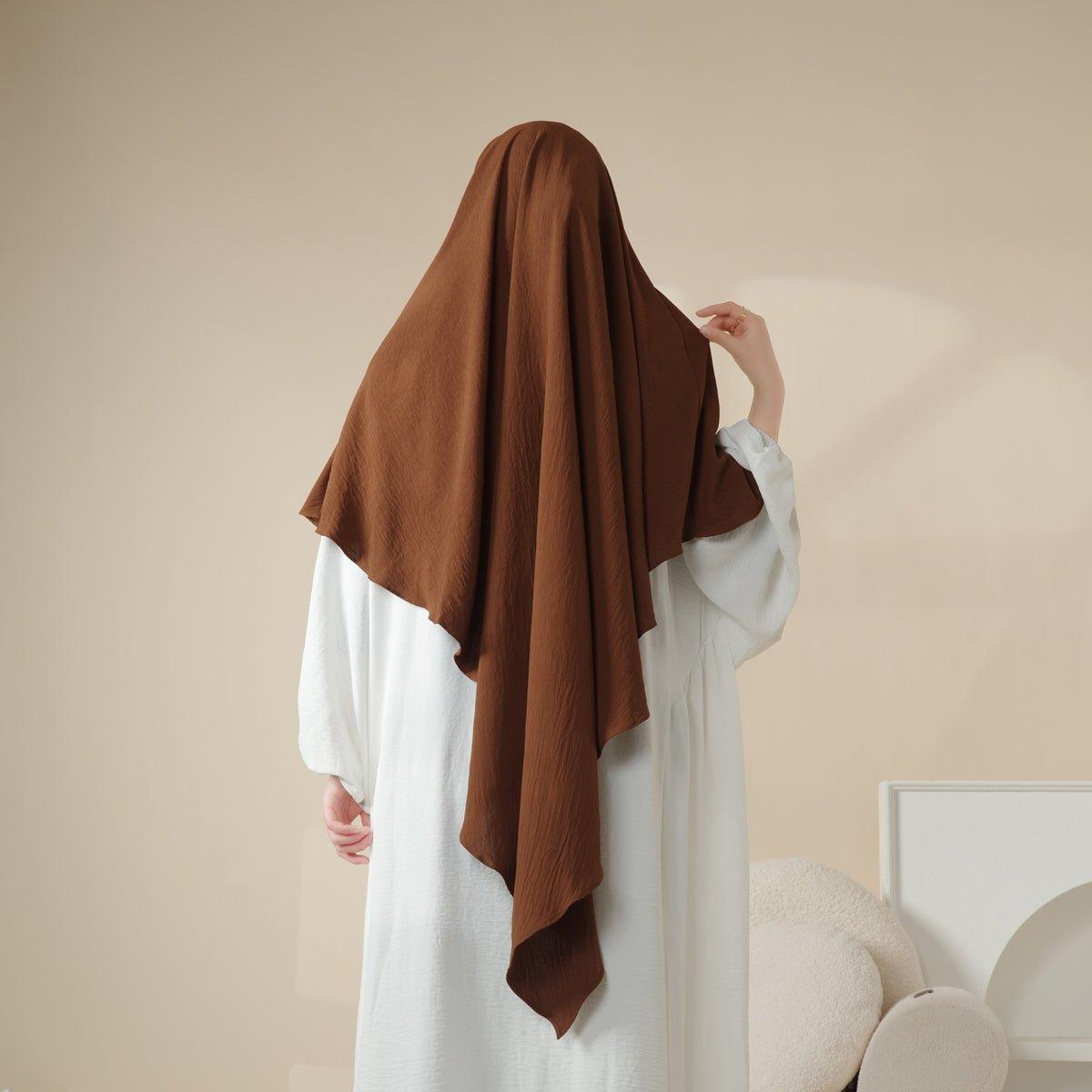 MK005 Crepe One Layer Khimar - Mariam's Collection