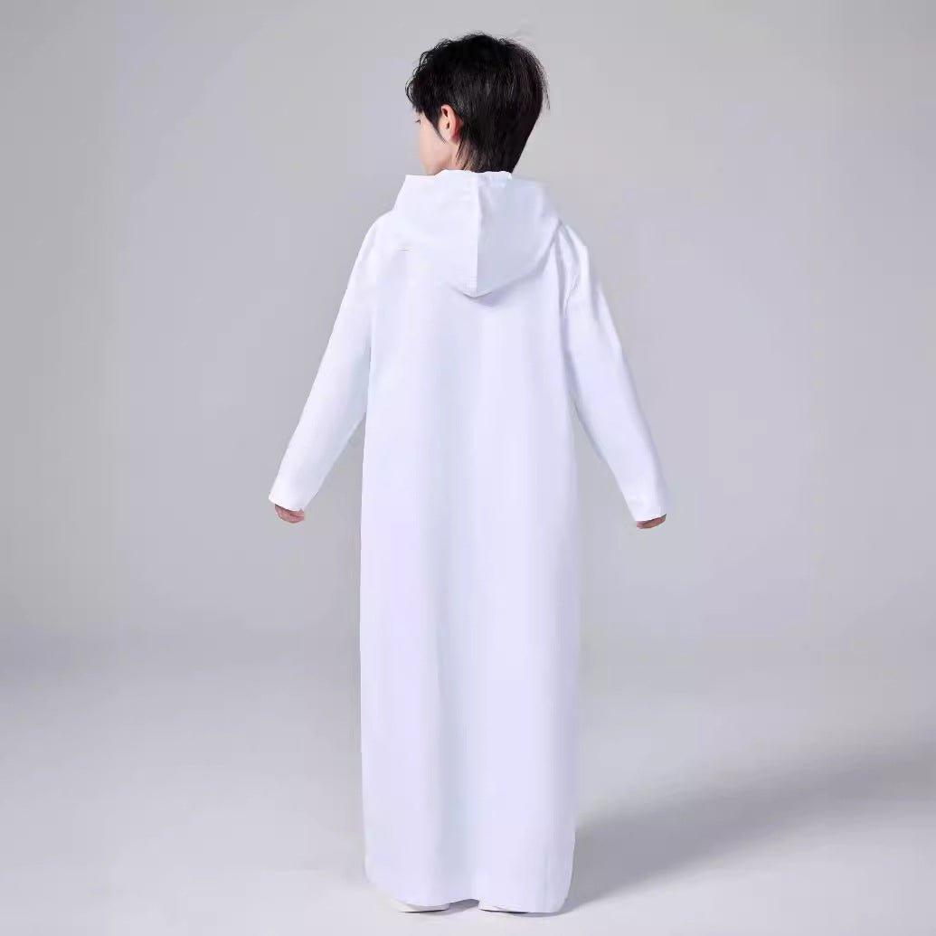 MKB008 Solid Color Hooded Kids Thobe - Mariam's Collection
