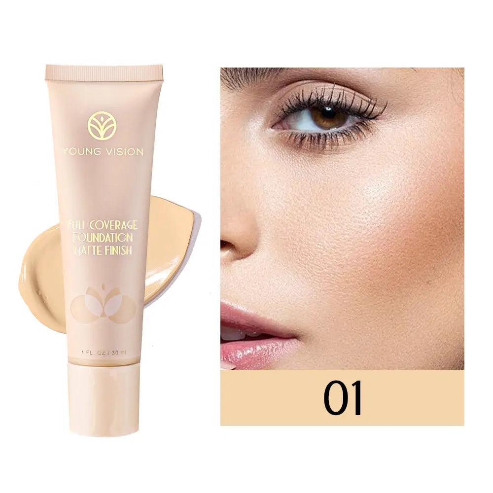 MMU001 YOUNG VISION Liquid Luninous Foundation Full Coverage Matte Finish - Mariam's Collection