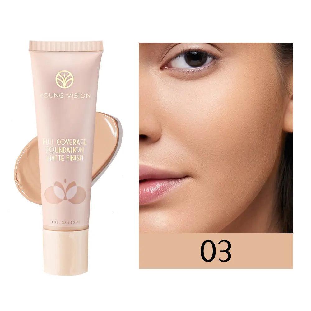 MMU001 YOUNG VISION Liquid Luninous Foundation Full Coverage Matte Finish - Mariam's Collection