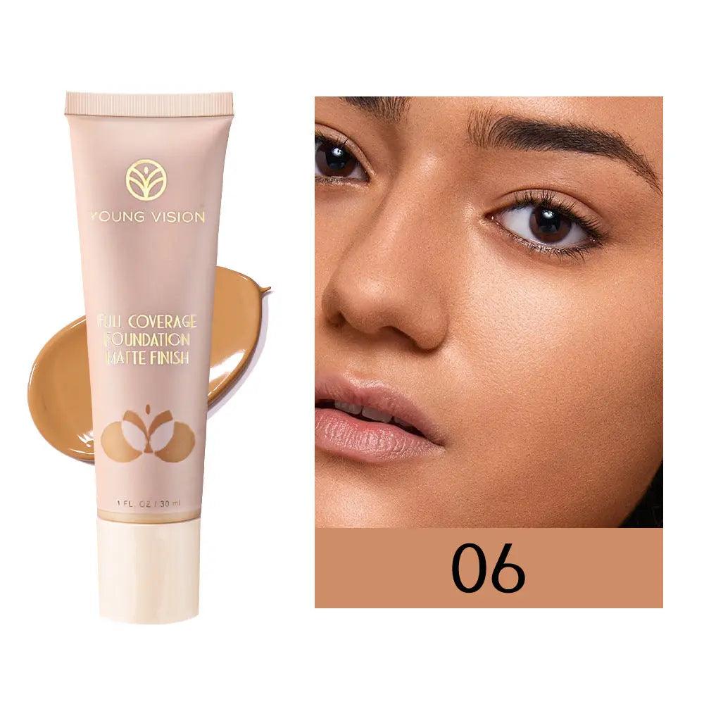 MMU001 YOUNG VISION Liquid Luninous Foundation Full Coverage Matte Finish - Mariam's Collection