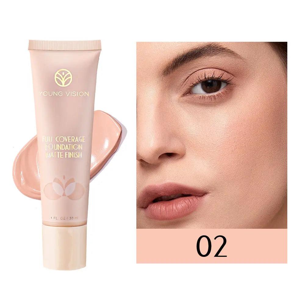 MMU001 YOUNG VISION Liquid Luninous Foundation Full Coverage Matte Finish - Mariam's Collection