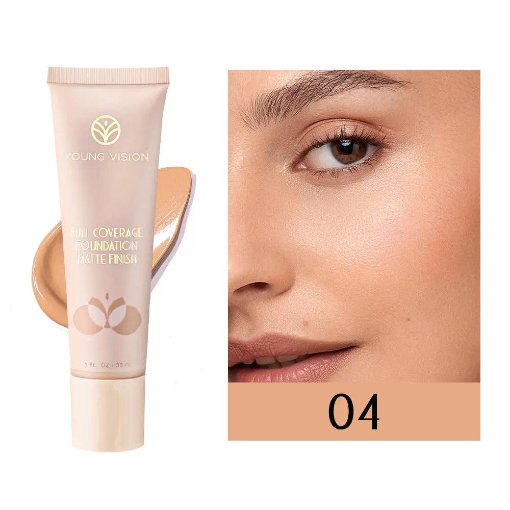 MMU001 YOUNG VISION Liquid Luninous Foundation Full Coverage Matte Finish - Mariam's Collection