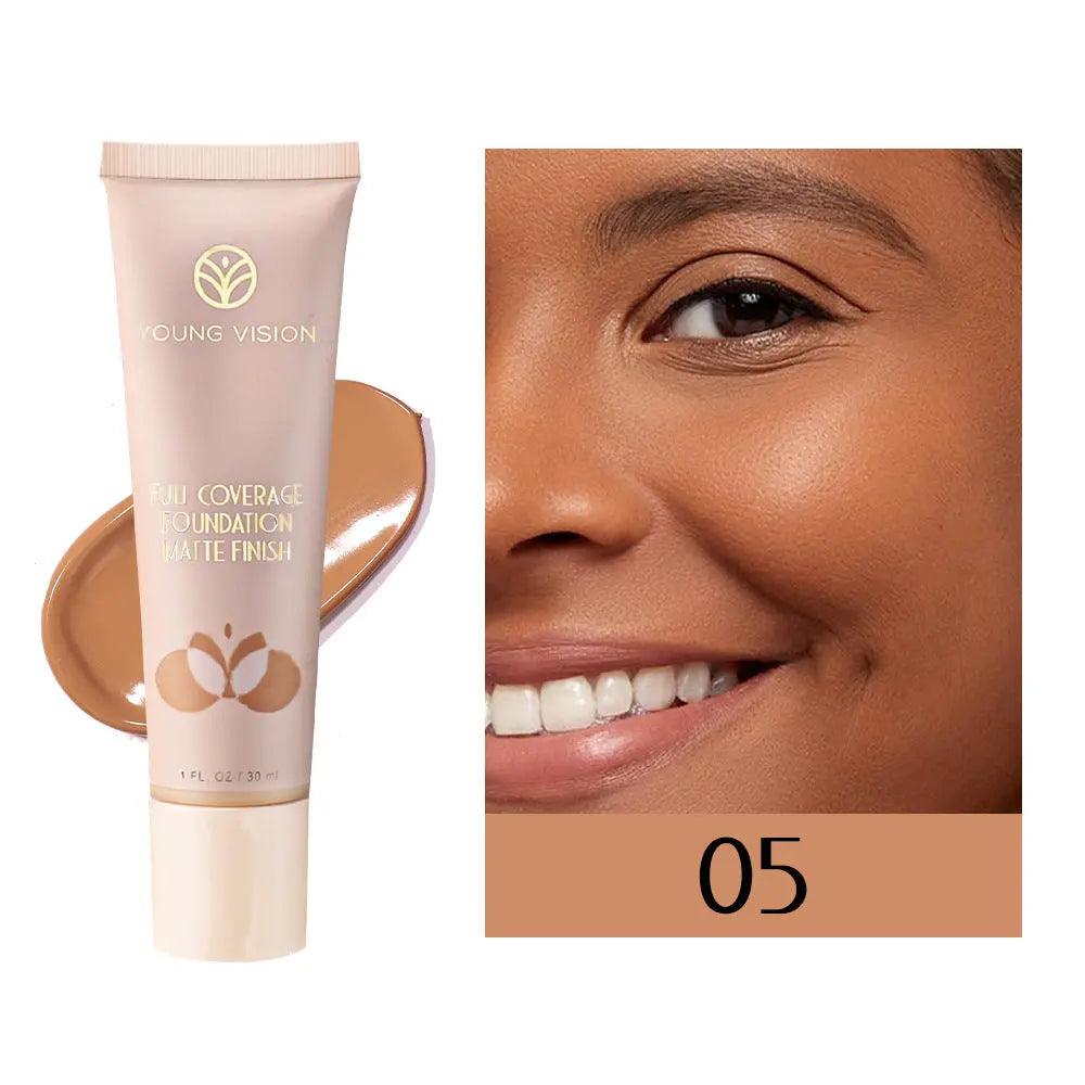 MMU001 YOUNG VISION Liquid Luninous Foundation Full Coverage Matte Finish - Mariam's Collection