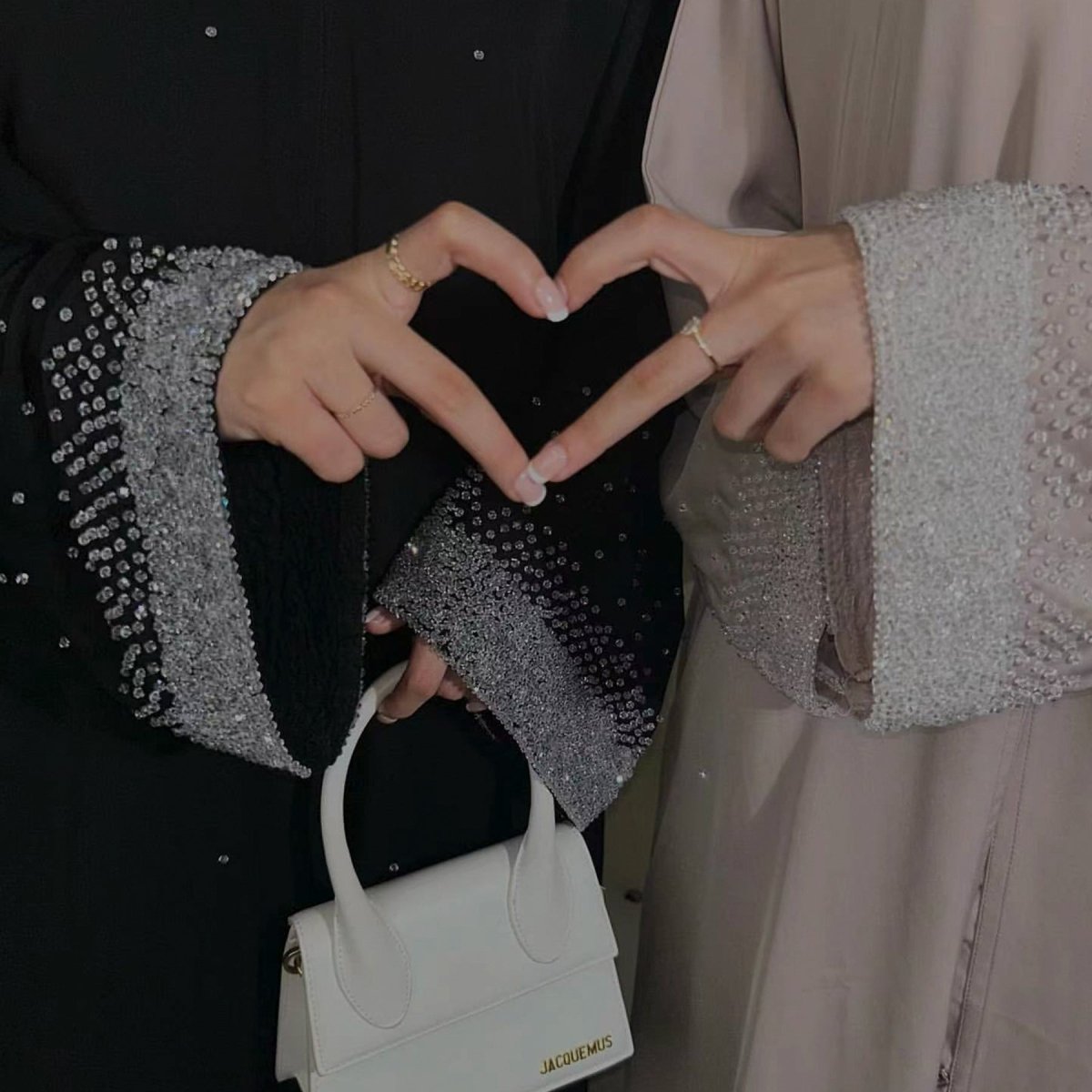 MOA086 Elegant Rhinestone Open Abaya - Mariam's Collection