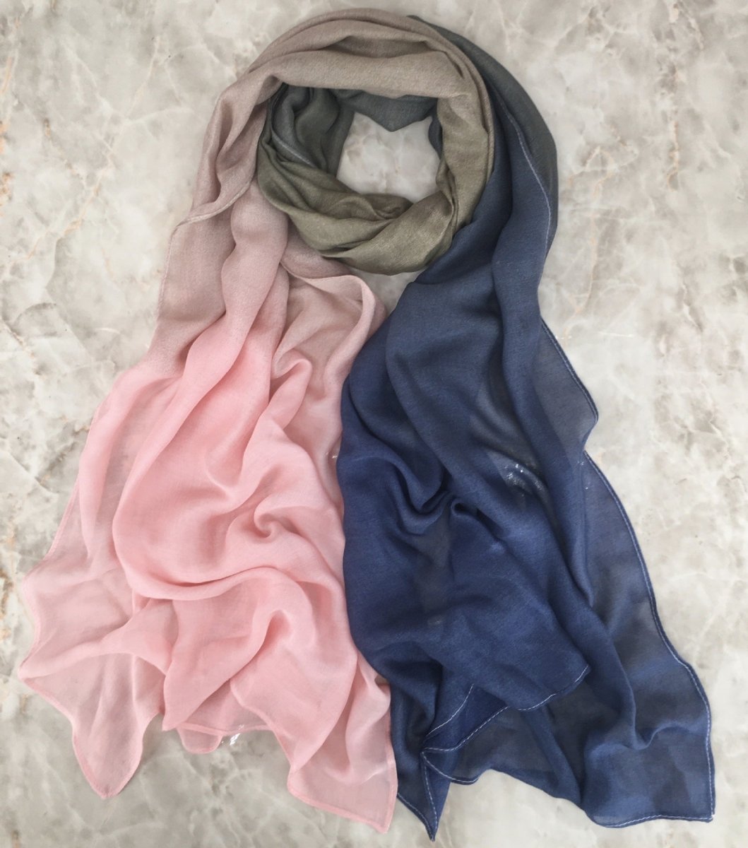 Modal Gradient Soft Hijab Color Transition Hijab (MH162) - Mariam's Collection
