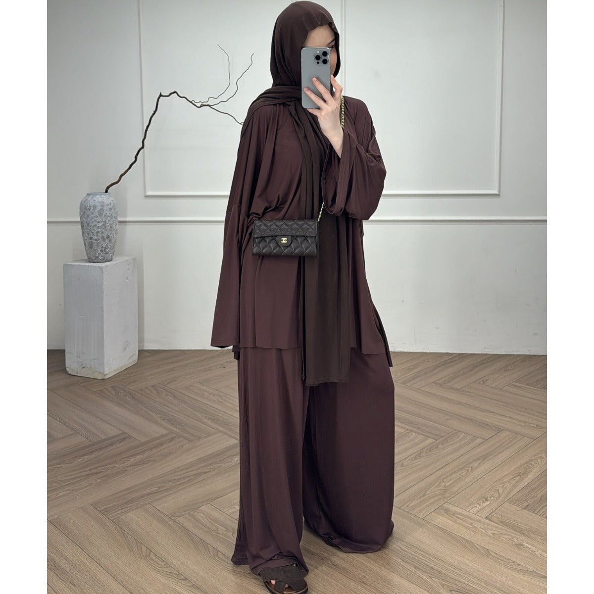 Modal Jersey Two - Piece Set | Muslim Women's Loose Fit Abaya. (MS098) - Mariam's Collection