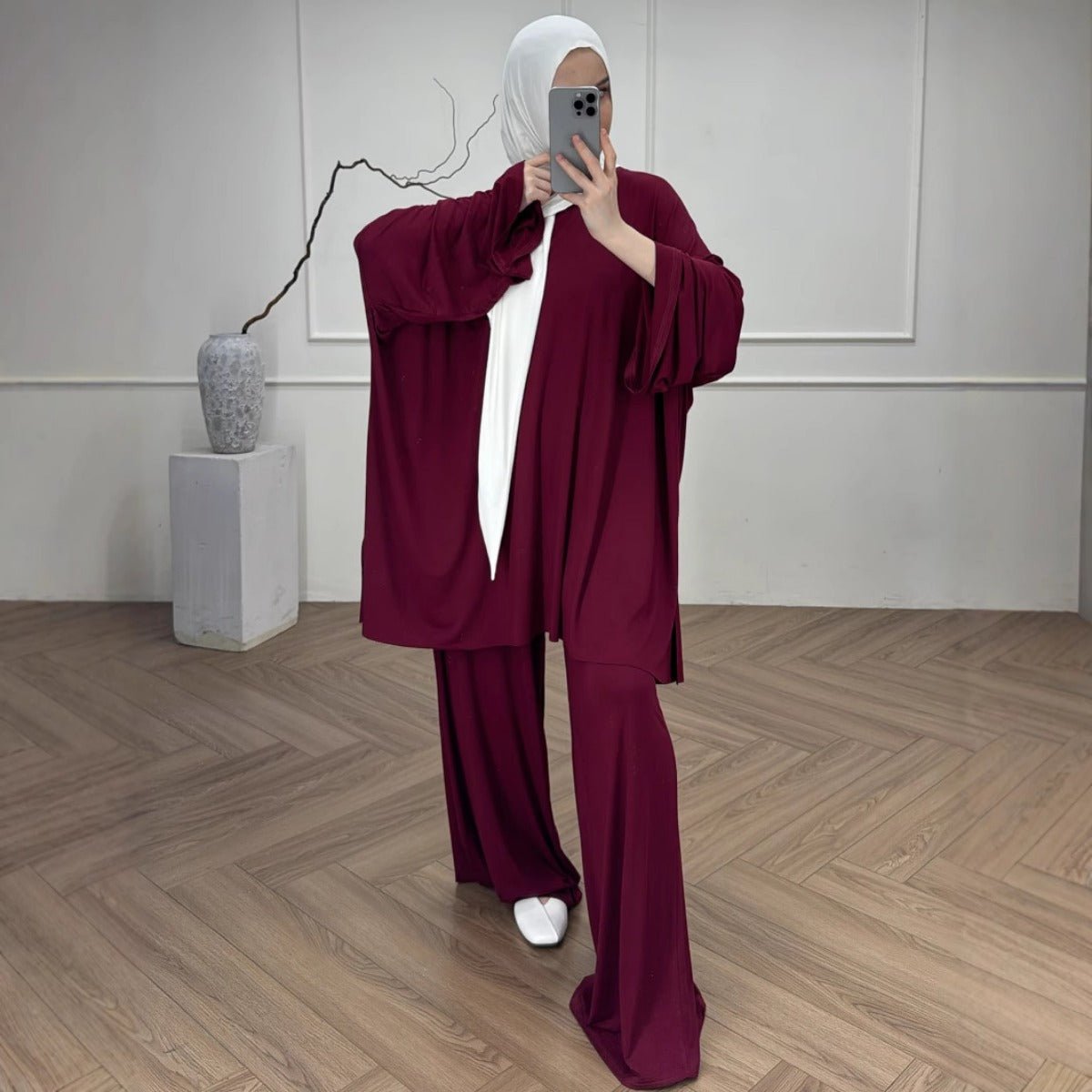Modal Jersey Two - Piece Set | Muslim Women's Loose Fit Abaya. (MS098) - Mariam's Collection