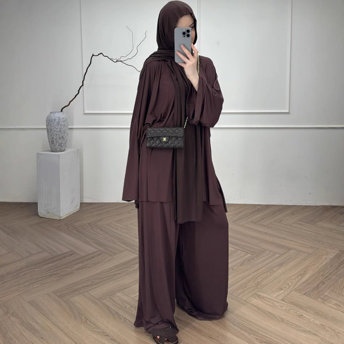 Modal Jersey Two - Piece Set | Muslim Women's Loose Fit Abaya. (MS098) - Mariam's Collection