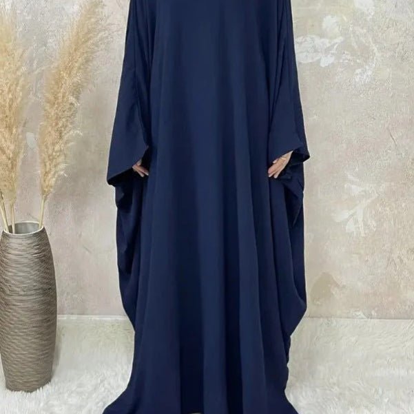 Modest Batwing Sleeve Loose Solid Color Maxi Abaya(MA172) - Mariam's Collection