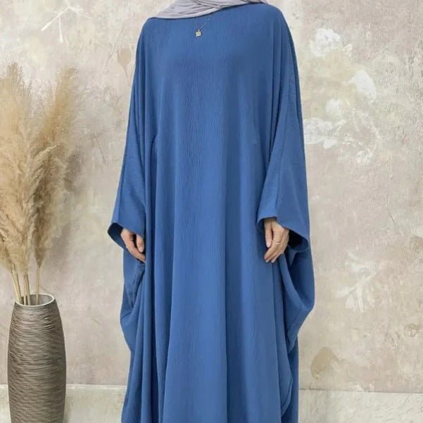 Modest Batwing Sleeve Loose Solid Color Maxi Abaya(MA172) - Mariam's Collection