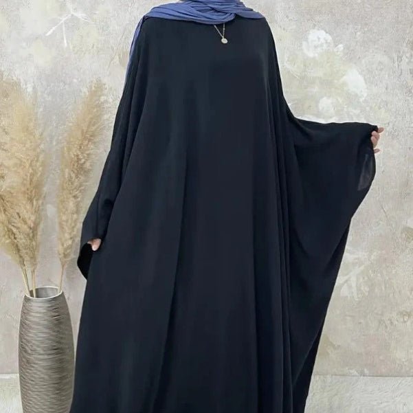Modest Batwing Sleeve Loose Solid Color Maxi Abaya(MA172) - Mariam's Collection