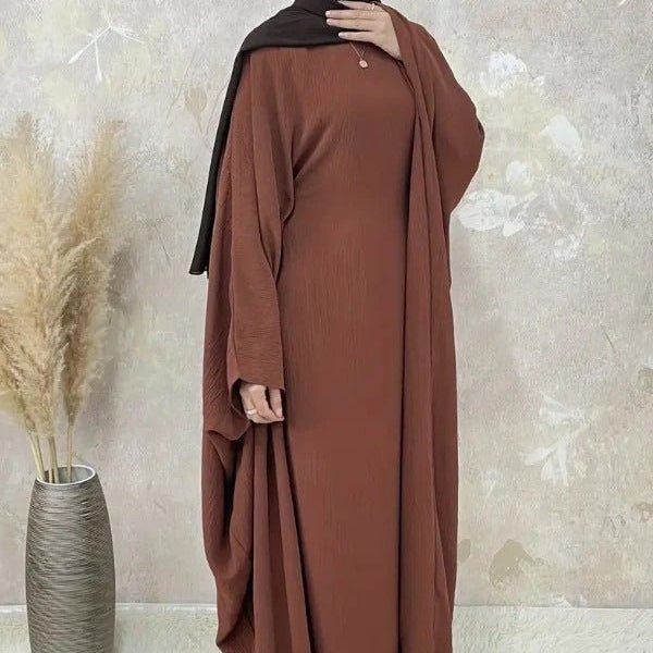 Modest Batwing Sleeve Loose Solid Color Maxi Abaya(MA172) - Mariam's Collection