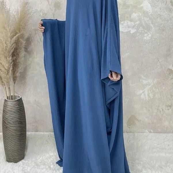 Modest Batwing Sleeve Loose Solid Color Maxi Abaya(MA172) - Mariam's Collection