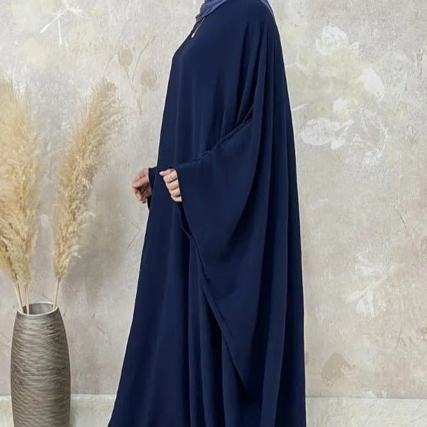 Modest Batwing Sleeve Loose Solid Color Maxi Abaya(MA172) - Mariam's Collection