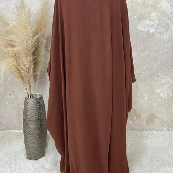 Modest Batwing Sleeve Loose Solid Color Maxi Abaya(MA172) - Mariam's Collection