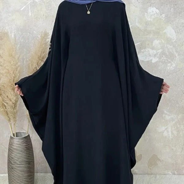 Modest Batwing Sleeve Loose Solid Color Maxi Abaya(MA172) - Mariam's Collection