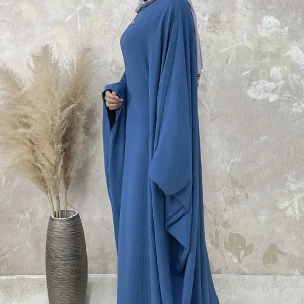 Modest Batwing Sleeve Loose Solid Color Maxi Abaya(MA172) - Mariam's Collection
