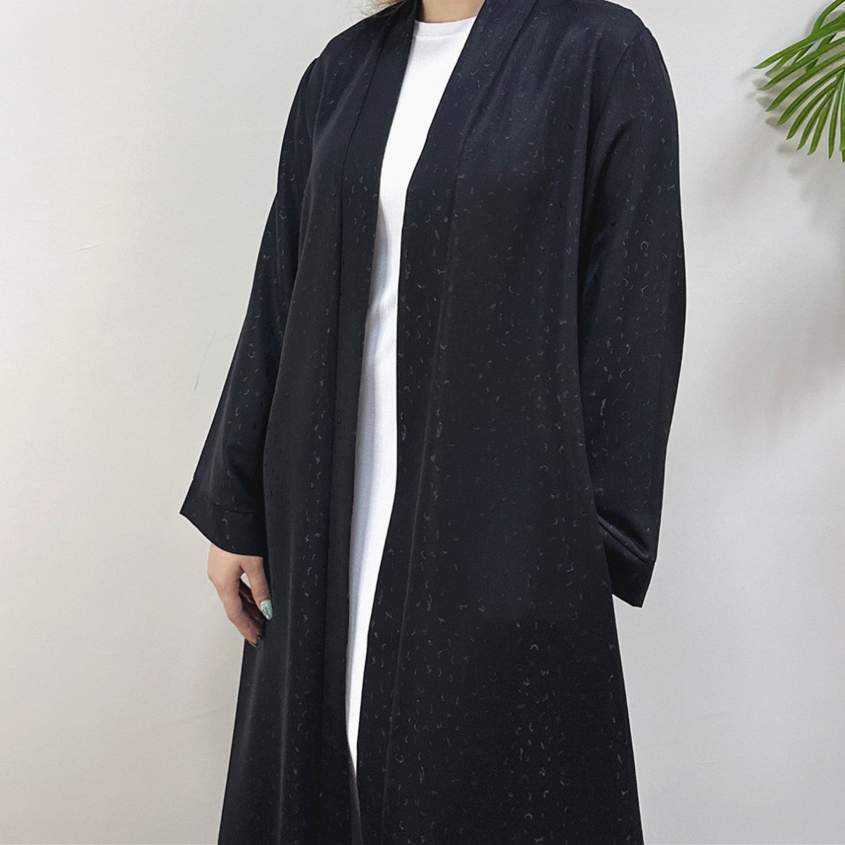 Modest Elegant Dress 3D Textured Printer with Flared Sleeves(MOA210) - Mariam's Collection