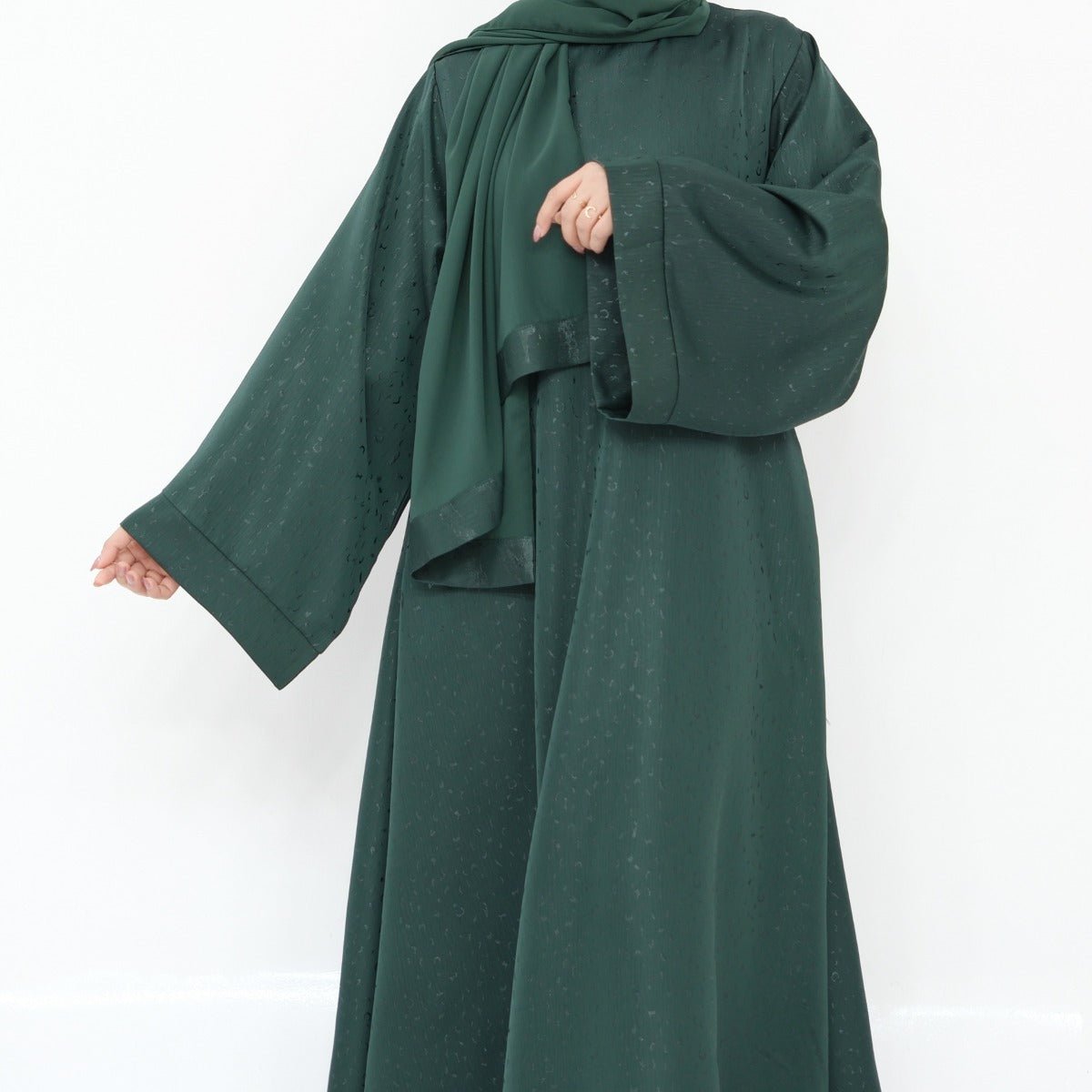 Modest Elegant Solid Color Abaya Robe with Wide Sleeves & Detachable Belt(MA279) - Mariam's Collection