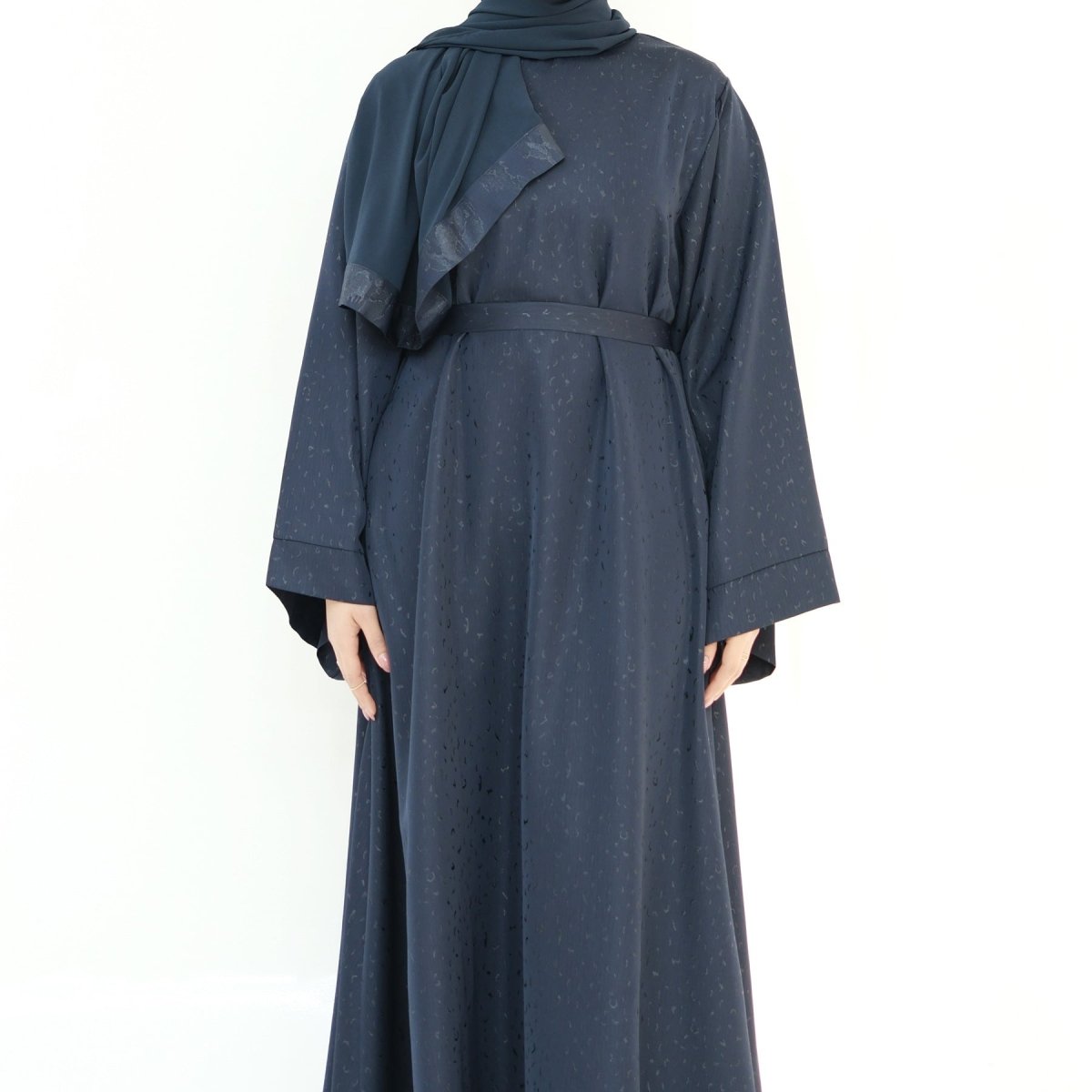 Modest Elegant Solid Color Abaya Robe with Wide Sleeves & Detachable Belt(MA279) - Mariam's Collection